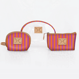 Clear Big Mouth Set | Laminated Fabric Linear - Preppy / Chunky Zip Vanity Fabric by Thandana