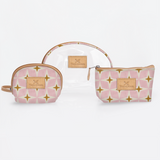 Clear Big Mouth Set | Laminated Fabric Nova - Blush / Chunky Zip Vanity Fabric by Thandana