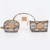 Clear Big Mouth Set | Laminated Fabric Python - Moody / Chunky Zip Vanity Fabric by Thandana