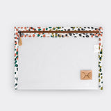Clear Document Pouch | Laminated Fabric Confetti - All About / Chunky Zip Pouch by Thandana