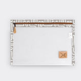 Clear Document Pouch | Laminated Fabric Geo - Moonstruck / Chunky Zip Pouch by Thandana