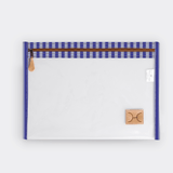 Clear Document Pouch | Laminated Fabric Linear - Jet / Chunky Zip Pouch by Thandana