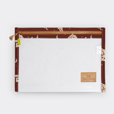 Clear Document Pouch | Laminated Fabric Midnight Pony - Cherry / Chunky Zip Pouch by Thandana