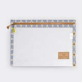 Clear Document Pouch | Laminated Fabric Nova - Mist / Chunky Zip Pouch by Thandana