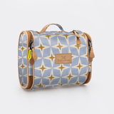 Compact Travel Vanity | Laminated Fabric with Genuine Leather Nova - Mist Vanity Fabric by Thandana