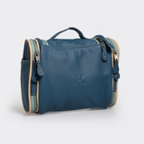 Compact Vanity | Genuine Leather Aqua Leather Vanity Bag by Thandana