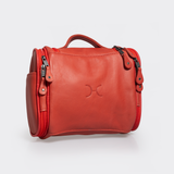 Compact Vanity | Genuine Leather Red Leather Vanity Bag by Thandana