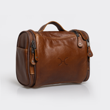 Compact Vanity | Genuine Leather Tobacco Leather Vanity Bag by Thandana
