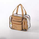 Cosmetic maxi bag set | laminated fabric - indie - sunset / chunky zip - vanity fabric