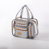 Cosmetic maxi bag set | laminated fabric - nova - mist / chunky zip - vanity fabric