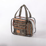 Cosmetic Maxi Bag Set | Laminated Fabric Python - Moody / Chunky Zip Vanity Fabric by Thandana