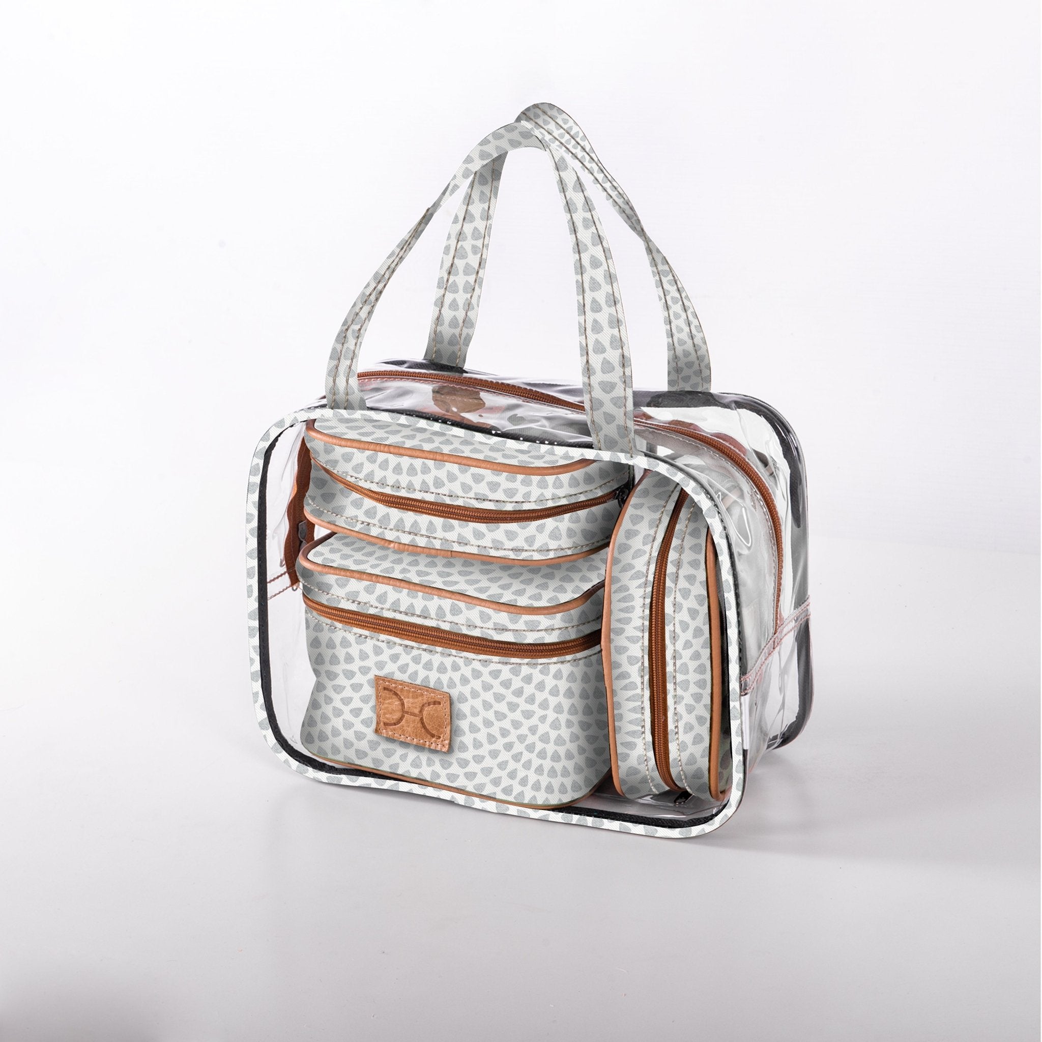 Cosmetic Maxi Bag Set | Laminated Fabric Scale Away with me - Moonstruck / Chunky Zip Vanity Fabric by Thandana