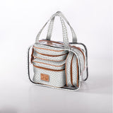 Cosmetic Maxi Bag Set | Laminated Fabric Scale Away with me - Moonstruck / Chunky Zip Vanity Fabric by Thandana