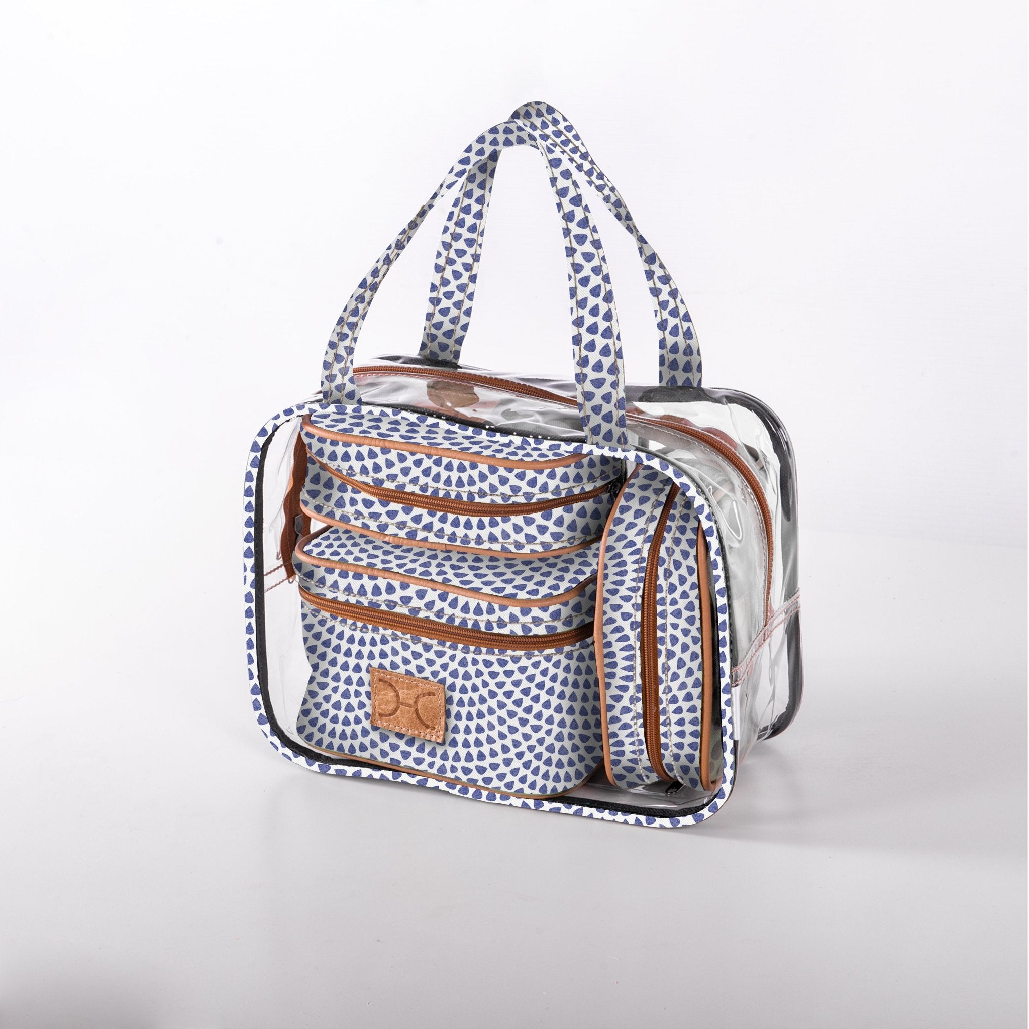 Cosmetic Maxi Bag Set | Laminated Fabric Scale Away with me - Dazzling Blue / Chunky Zip Vanity Fabric by Thandana