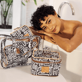 Cosmetic maxi bag set | laminated fabric - vanity fabric