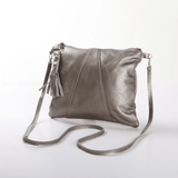 Crossover Handbag | Genuine Leather Pewter Leather / Gunmetal (default) Crossover Handbag by Thandana