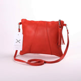 Crossover Handbag | Genuine Leather Red Leather / Gunmetal (default) Crossover Handbag by Thandana