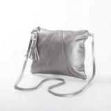 Crossover Handbag | Genuine Leather Silver Leather / Gunmetal (default) Crossover Handbag by Thandana