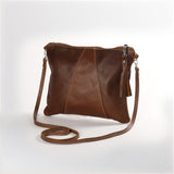 Crossover Handbag | Genuine Leather Tobac Leather / Gunmetal (default) Crossover Handbag by Thandana