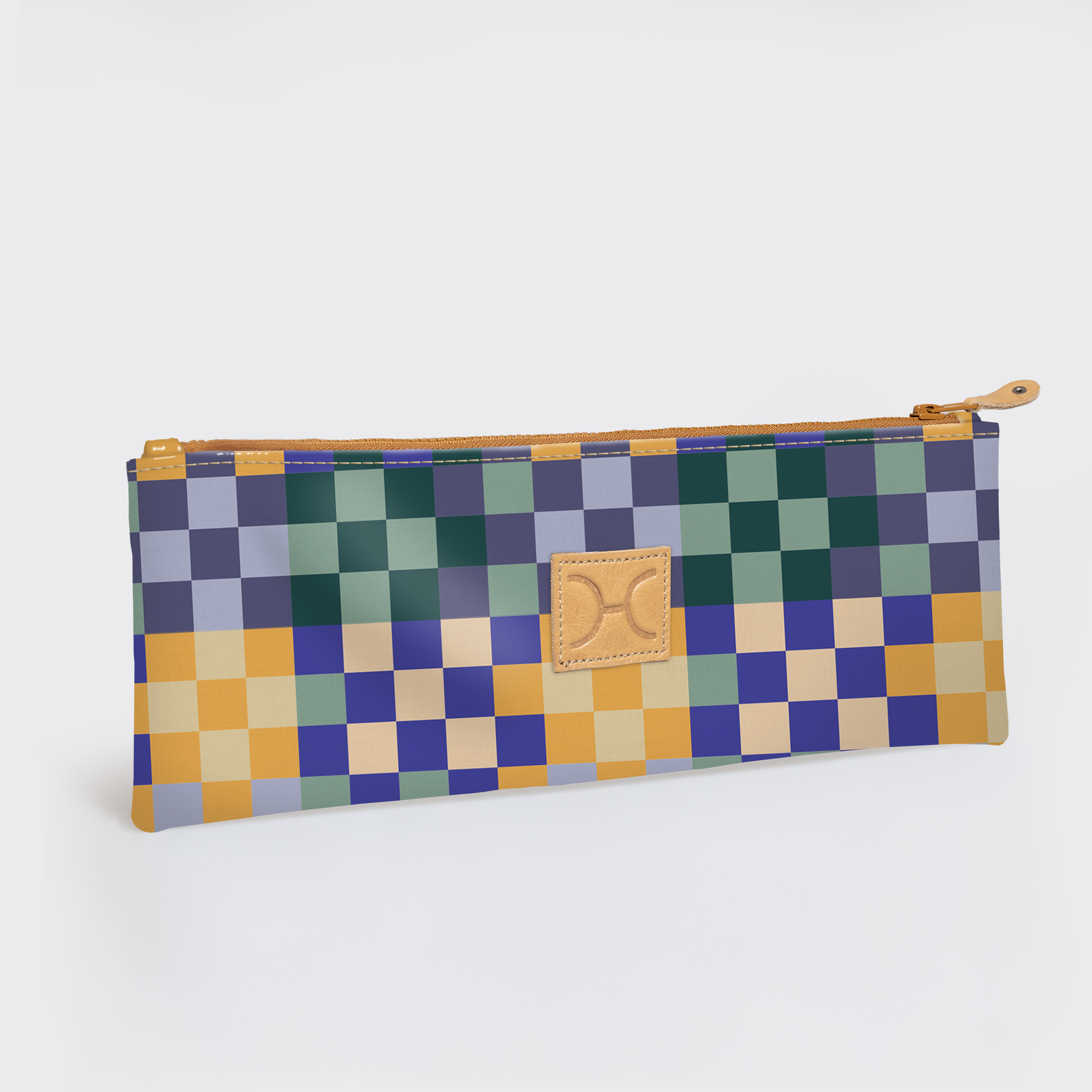 Doodle pencil pouch | laminated fabric - checker - jet - pencil case