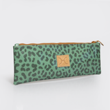 Doodle pencil pouch | laminated fabric - cheetah -olive - pencil case