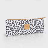 Doodle pencil pouch | laminated fabric - cheetah -white - pencil case