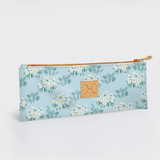 Doodle pencil pouch | laminated fabric - crazy daisy - sage - pencil case