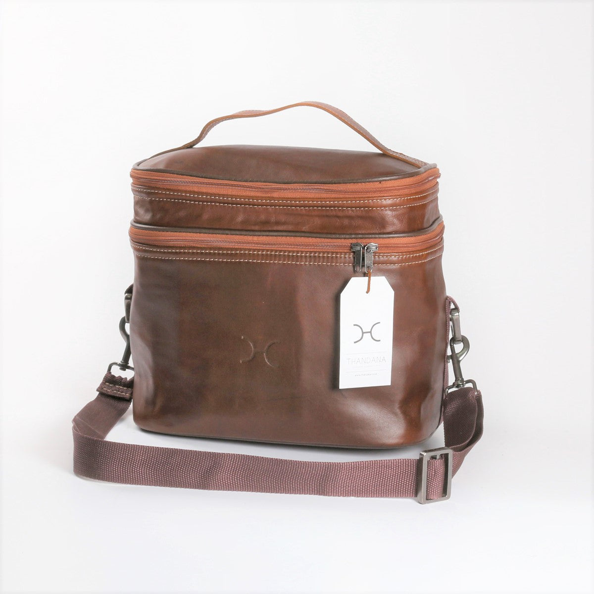 Double Decker Cooler Bag | Genuine Leather Double Decker Cooler Bag by Thandana
