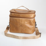 Double Decker Cooler Bag | Genuine Leather Hazelnut Leather Double Decker Cooler Bag by Thandana