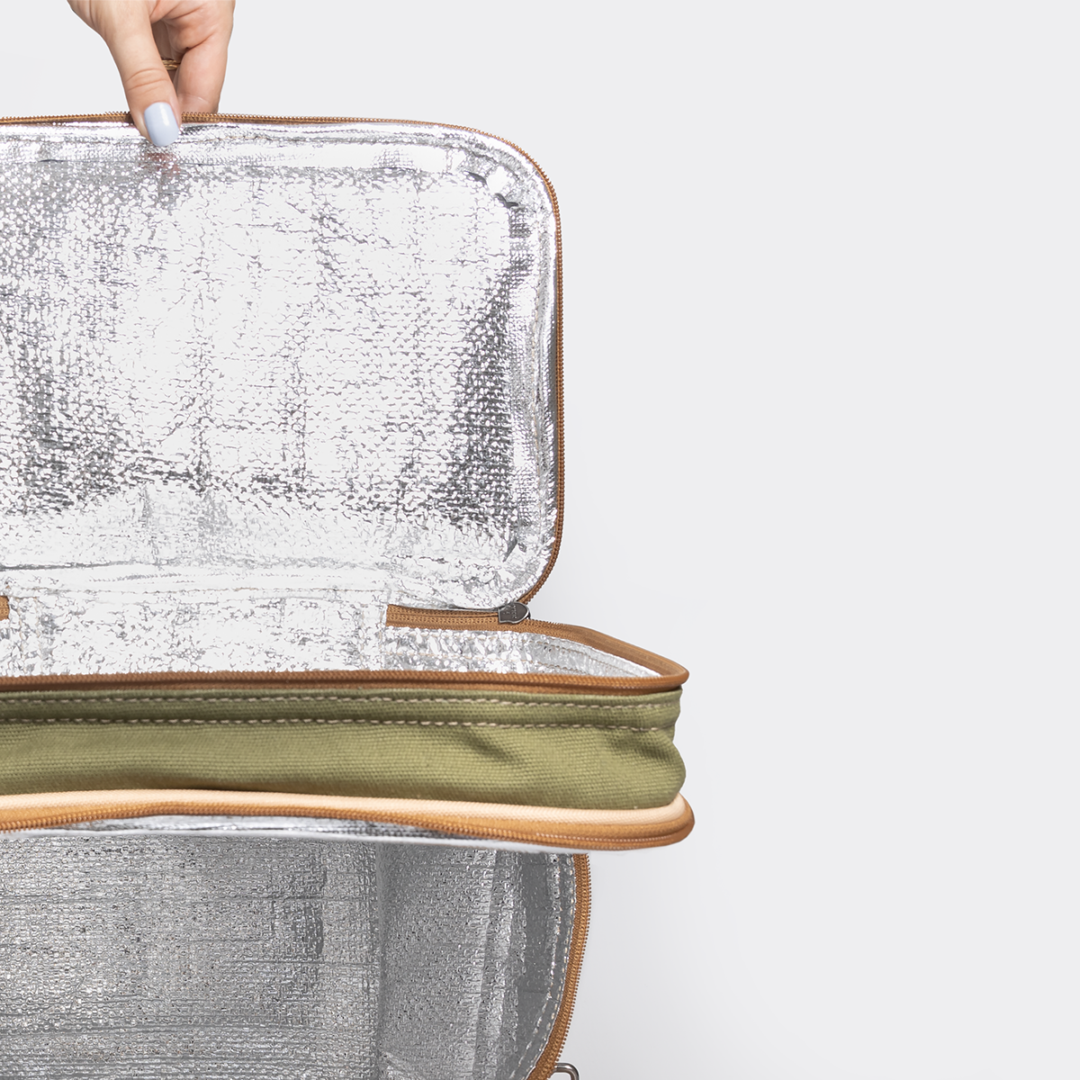 Double Decker Cooler Bag | Wax Canvas with Genuine Leather Double Decker by Thandana