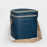 Double Lunch Box Cooler | Genuine Leather Aqua Leather Box Cooler by Thandana