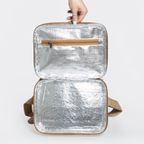 Double Lunch Box Cooler | Wax Canvas & Genuine Leather Box Cooler by Thandana