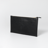 Double Zip Pouch Purse | Genuine Leather Black Leather / Gunmetal (default) Pouch by Thandana