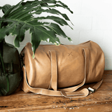 Duffel Bag | Genuine Leather Hazelnut Leather Luggage Bag by Thandana