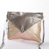 Envelope Handbag | Genuine Leather Spring (Coral / Rose Gold Pockets) / Gunmetal (default) Envelope Bag by Thandana