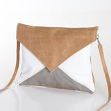 Envelope Handbag | Genuine Leather Summer (Hazelnut/ Champagne Pockets) / Gunmetal (default) Envelope Bag by Thandana