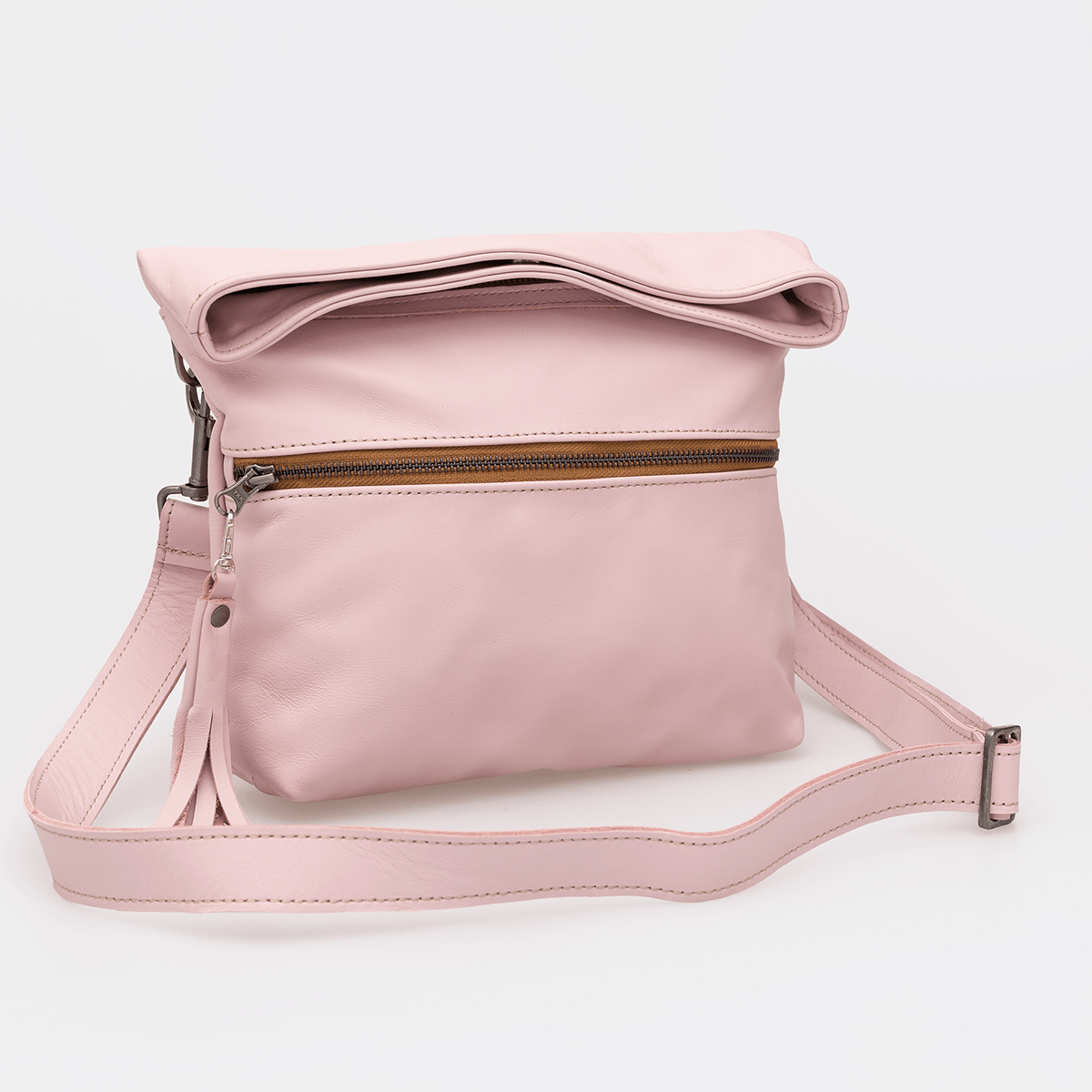 Erica Handbag | Genuine Leather Blush Leather / Gunmetal (default) Erica Handbag by Thandana