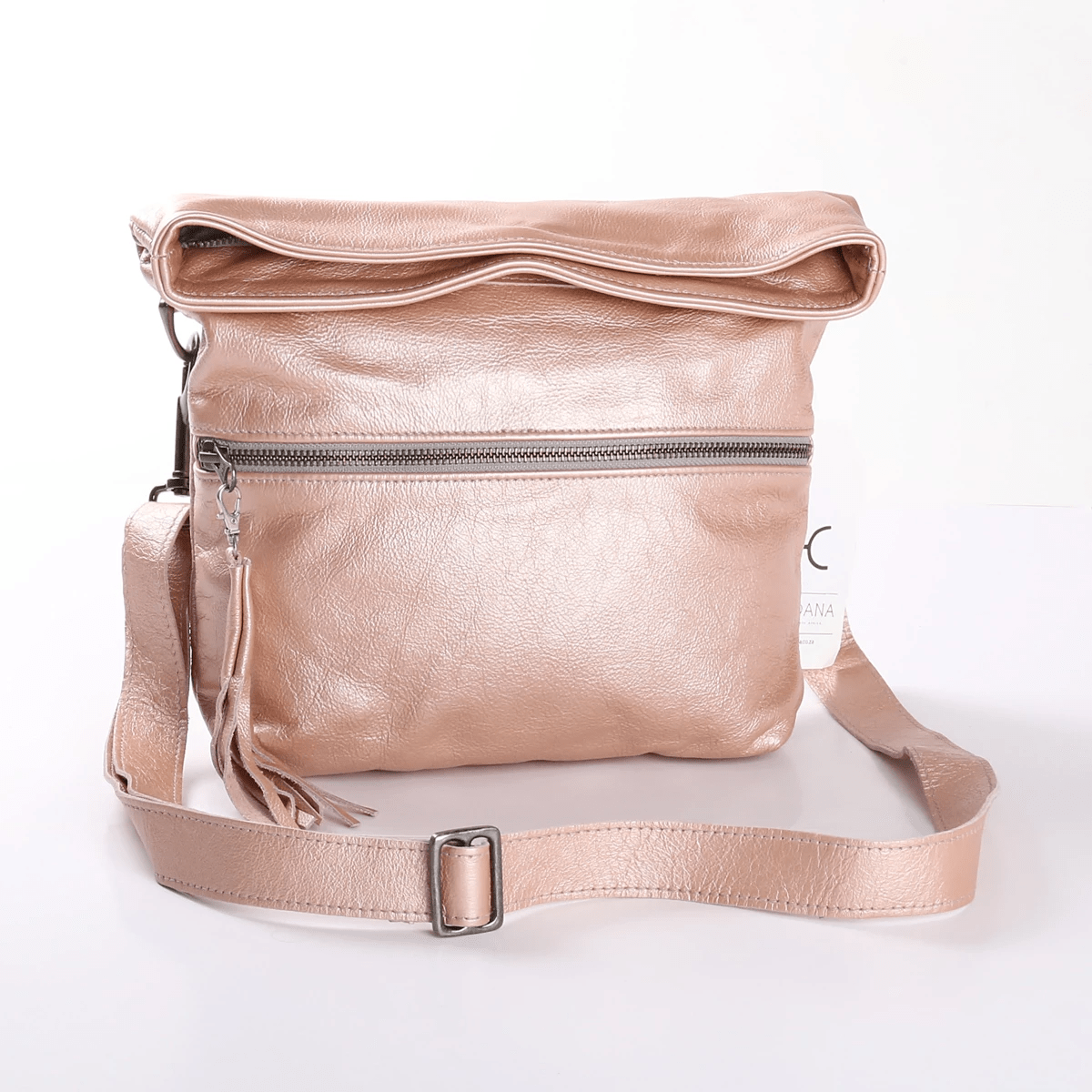 Erica Handbag | Genuine Leather Rose Gold Leather / Gunmetal (default) Erica Handbag by Thandana