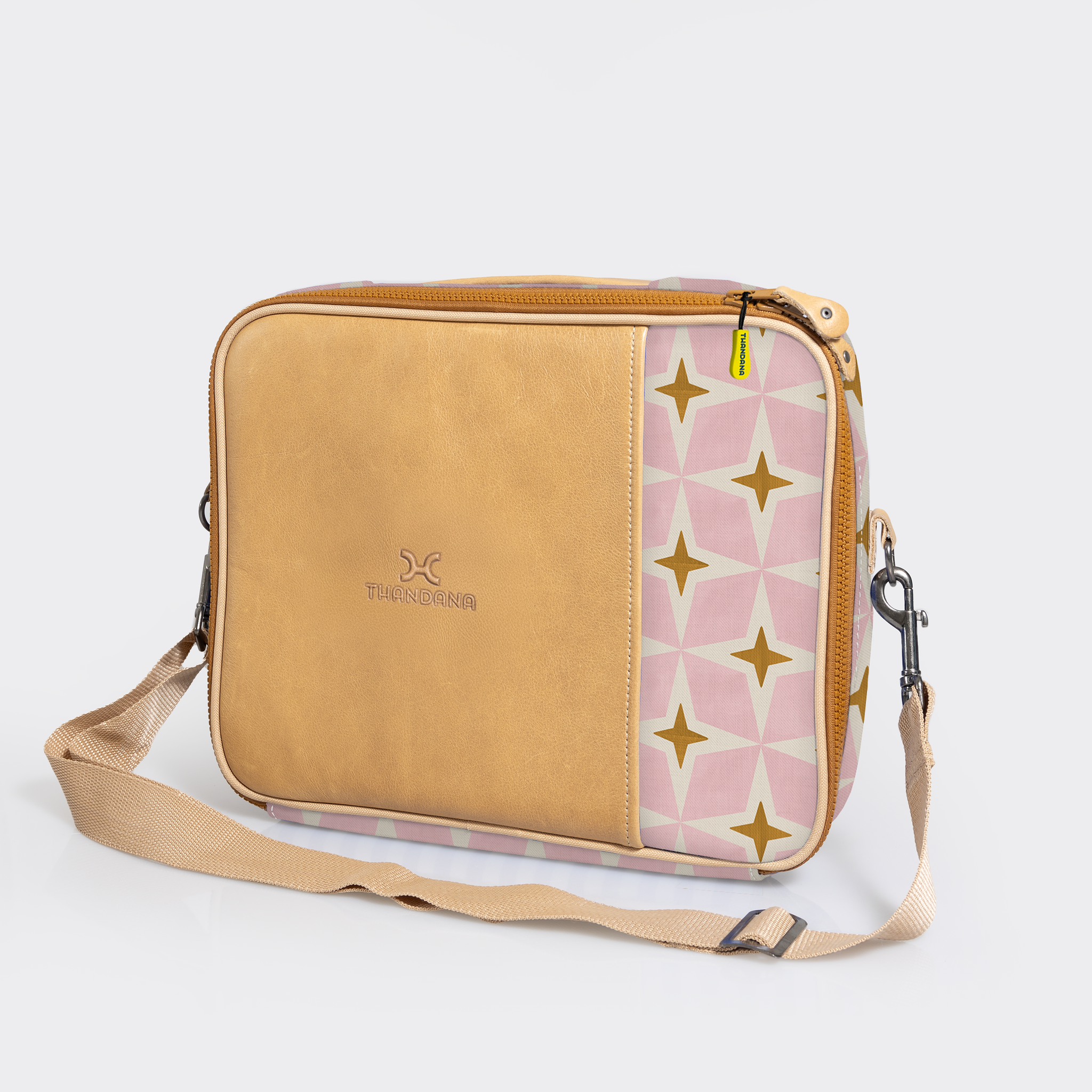 Essential Laptop Bag 13’ | Laminated Fabric with Genuine Leather Laptop Fabric Bag by Thandana