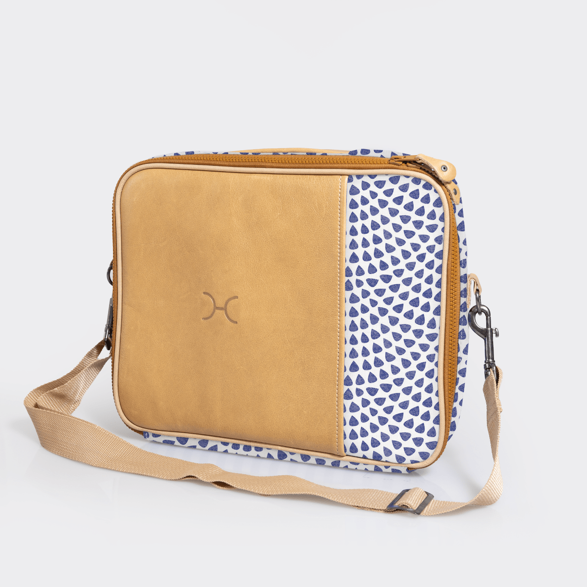 Essential Laptop Bag 13’ | Laminated Fabric with Genuine Leather Scale Away with me - Dazzling Blue Laptop Fabric Bag