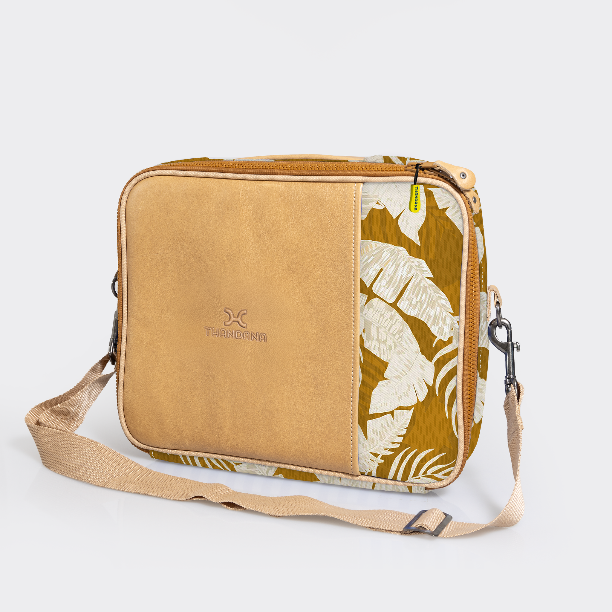 Essential Laptop Bag 13’ | Laminated Fabric with Genuine Leather Laptop Fabric Bag by Thandana