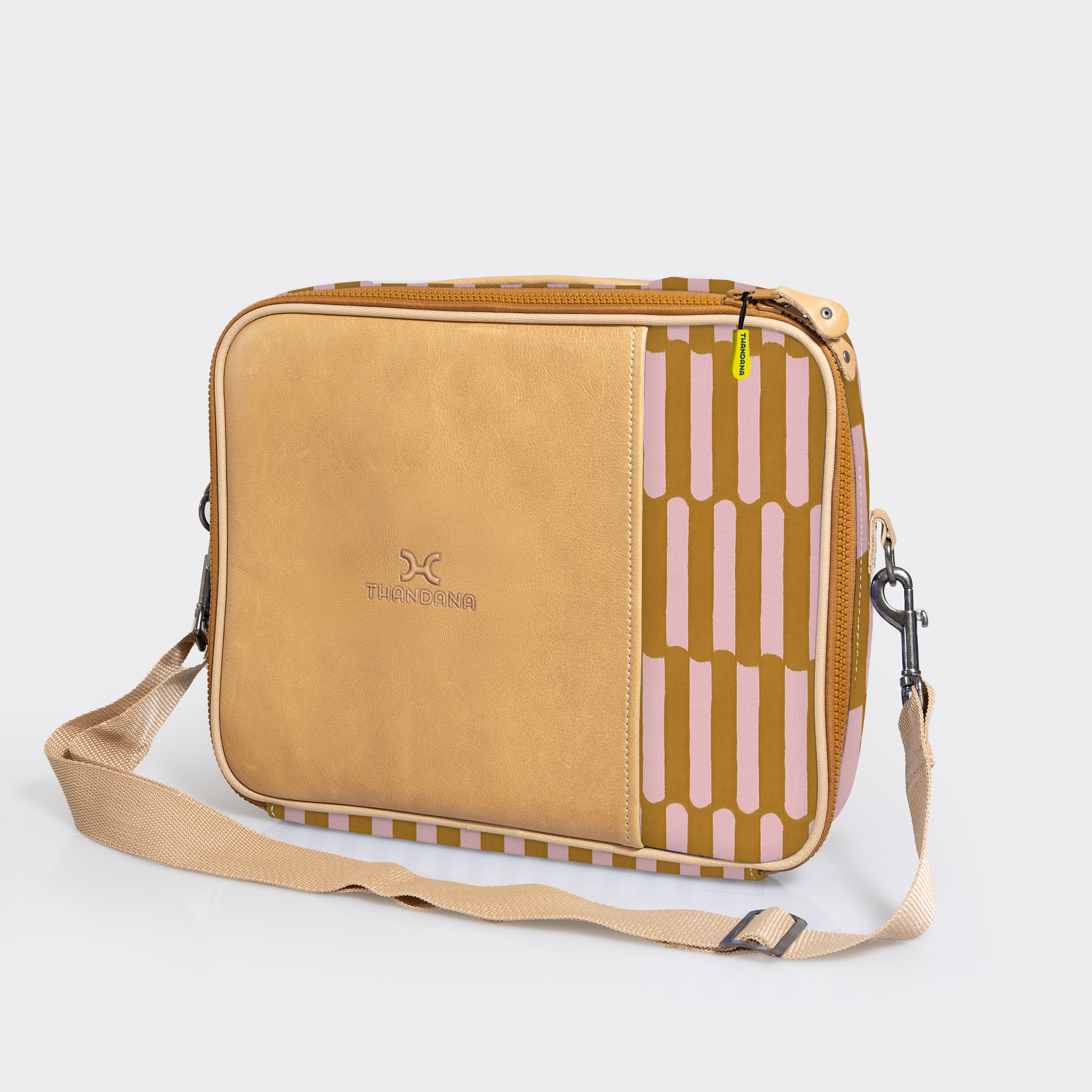 Essential Laptop Bag 13’ | Laminated Fabric with Genuine Leather Laptop Fabric Bag by Thandana