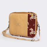 Essential Laptop Bag 13’ | Laminated Fabric with Genuine Leather Midnight Pony - Cherry Laptop Fabric Bag by Thandana