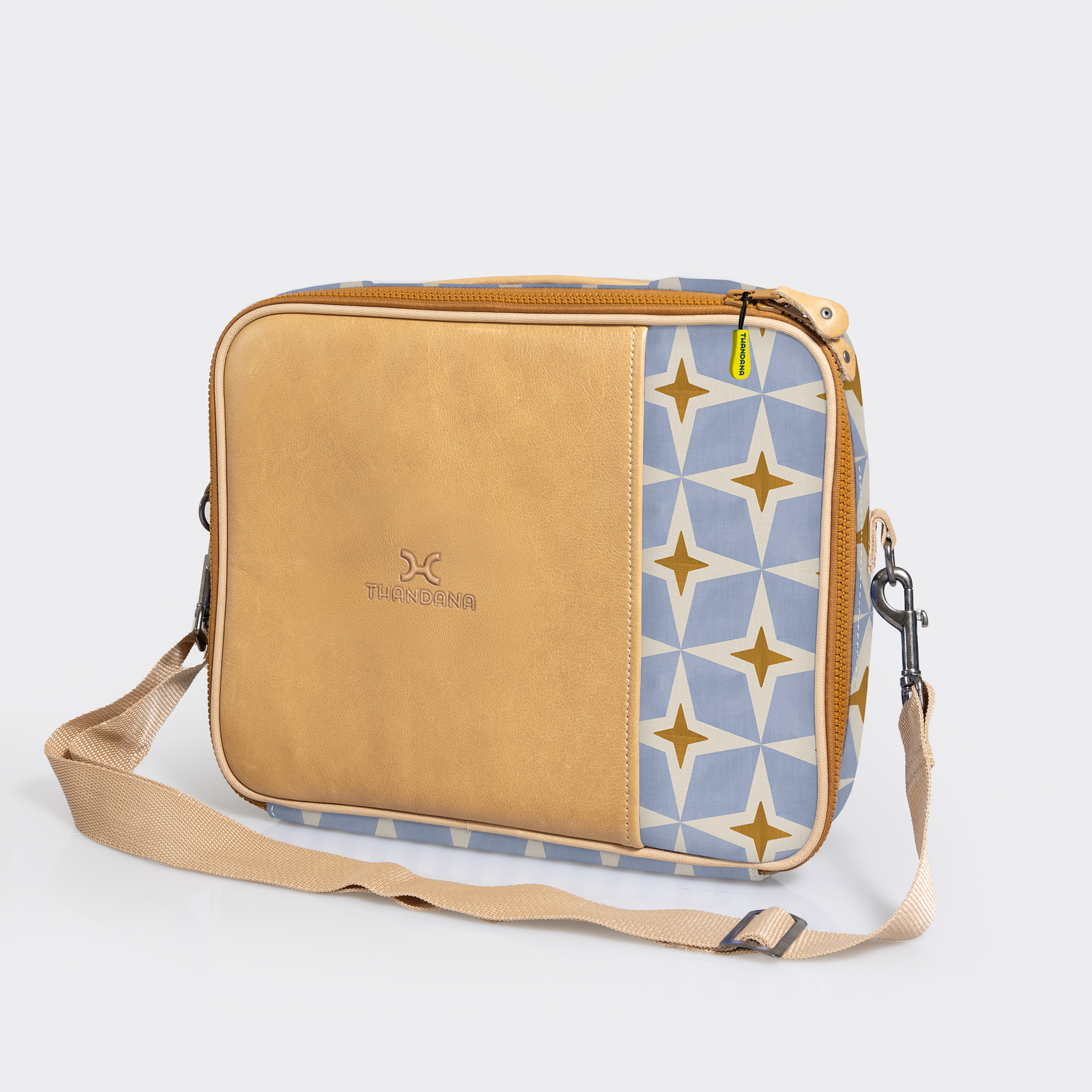 Essential Laptop Bag 13’ | Laminated Fabric with Genuine Leather Laptop Fabric Bag by Thandana