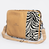 Essential Laptop Bag 15’ | Laminated Fabric with Genuine Leather Nomad Stripe - Pitch Laptop Fabric Bag by Thandana