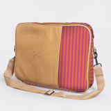 Essential Laptop Bag 15’ | Laminated Fabric with Genuine Leather Linear - Preppy Laptop Fabric Bag by Thandana