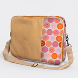 Essential Laptop Bag 15’ | Laminated Fabric with Genuine Leather Smiley - Blush Laptop Fabric Bag by Thandana