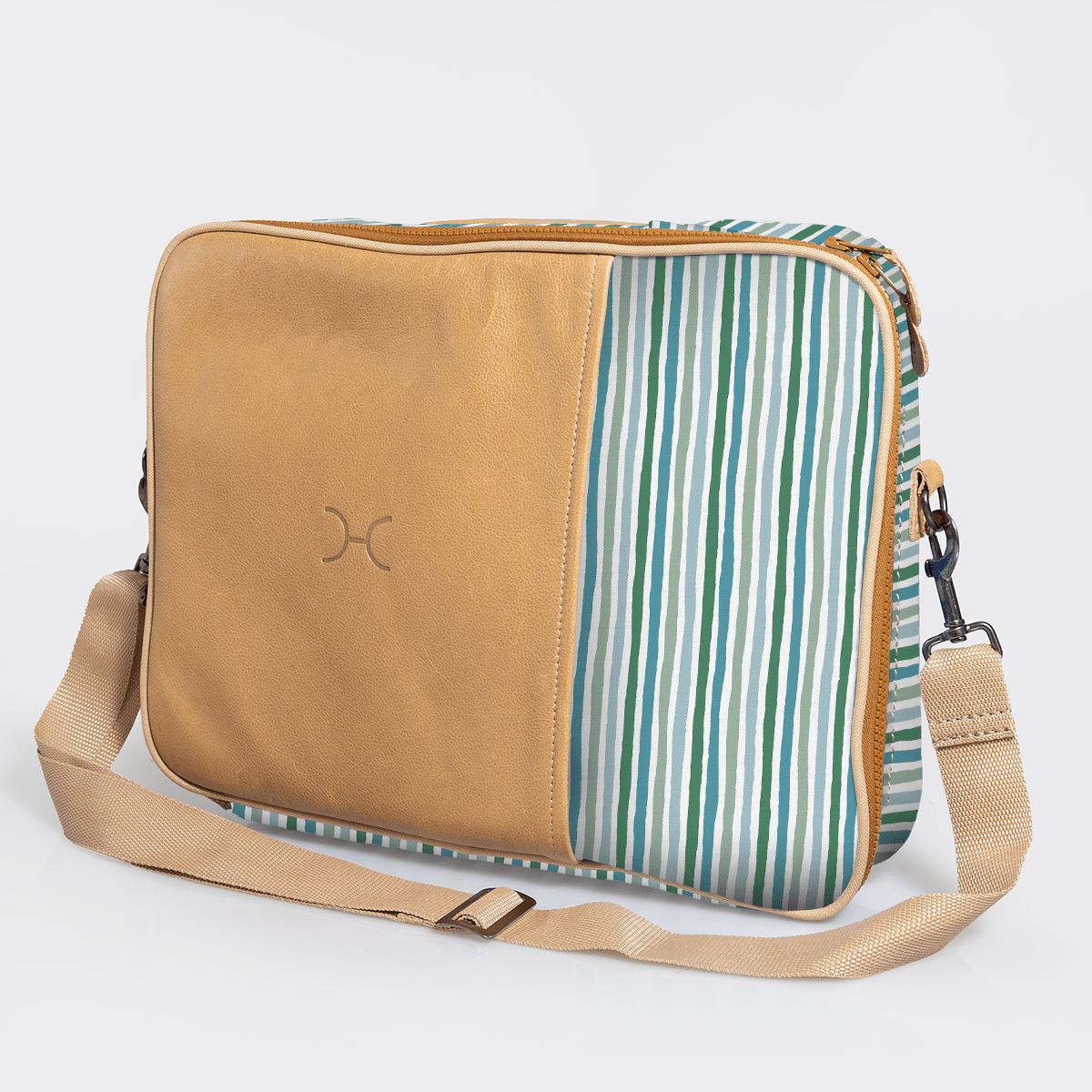 Essential Laptop Bag 15’ | Laminated Fabric with Genuine Leather Laptop Fabric Bag by Thandana