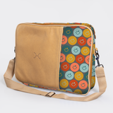 Essential Laptop Bag 15’ | Laminated Fabric with Genuine Leather Smiley - Jet Laptop Fabric Bag by Thandana