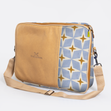 Essential Laptop Bag 15’ | Laminated Fabric with Genuine Leather Nova - Mist Laptop Fabric Bag by Thandana